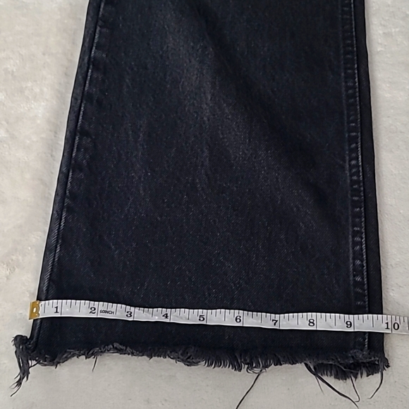 Zara Womens Jeans Size 4 Black Distressed Ripped Straight Leg Raw Hem Grunge Y2K - Picture 11 of 15